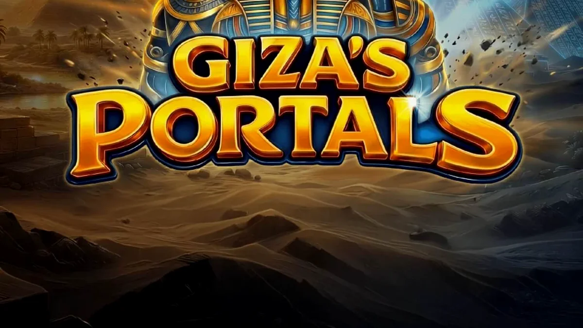Interface do jogo de slot Giza’s Portals com temática egípcia